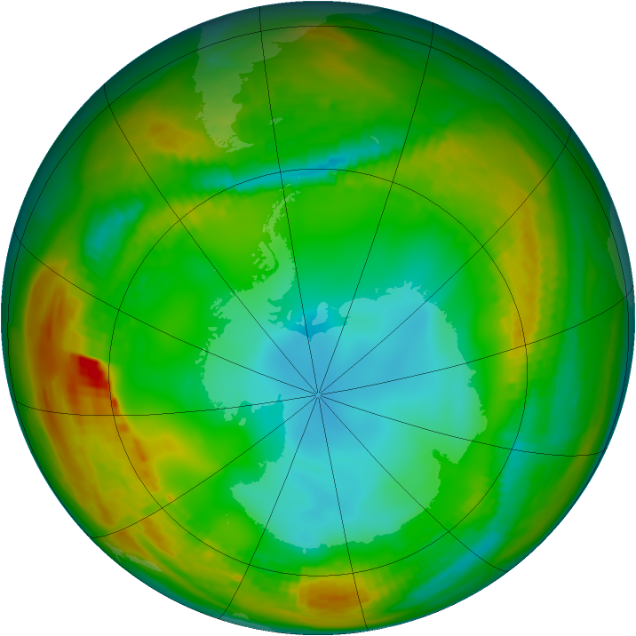 Antarctic ozone map for 16 July 1979
